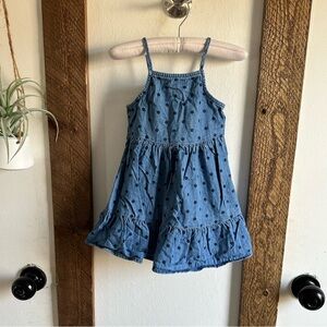 Old Navy Denim Fit & Flare Polka-Dot Cami Dress Baby Toddler Girl 18-24 M